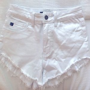 Kancan white distressed shorts